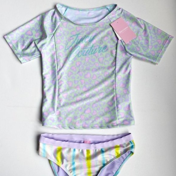 JUICY COUTURE Rashguard Swim Top & Bottom - Picture 1 of 2